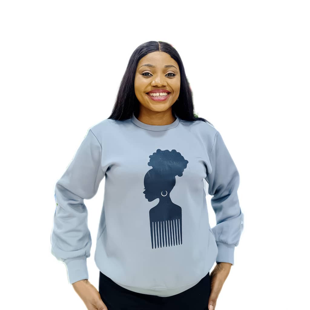 Gray Afro Silhouette Sweatshirt