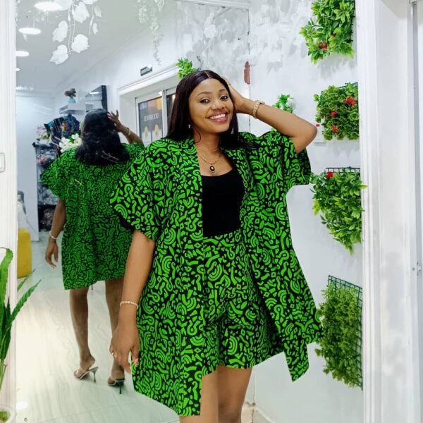 Green & Black Abstract Print Co-ord Set