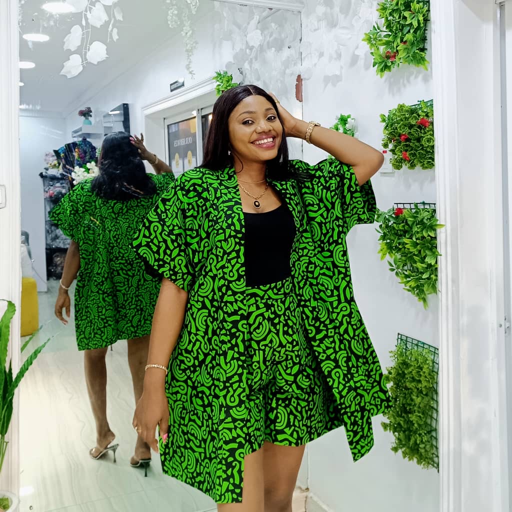 Green & Black Abstract Print Co-ord Set